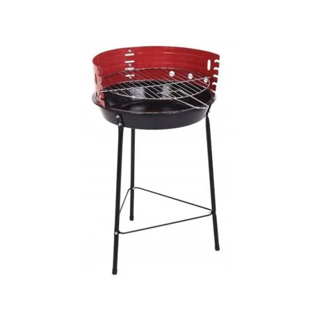 Gril na dřevěné uhlí v černé a červené barvě - 32 cm