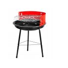 Gril na dřevěné uhlí v černé a červené barvě - 32 cm