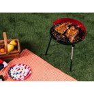 Gril na dřevěné uhlí v černé a červené barvě - 32 cm