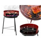 Gril na dřevěné uhlí v černé a červené barvě - 32 cm