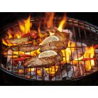 Gril na dřevěné uhlí v černé a červené barvě - 32 cm