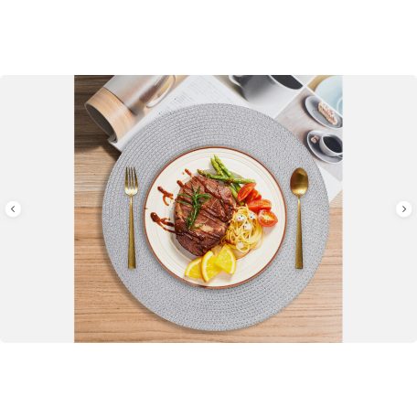 Prostírání na stůl kulaté ve stříbrné barvě - 38 cm