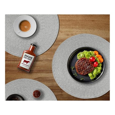 Prostírání na stůl kulaté ve stříbrné barvě - 38 cm