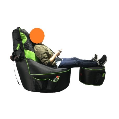 Gamer Green XXL fotel + Dárek puff