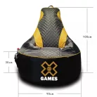 Gamer Green XXL fotel + Dárek puff