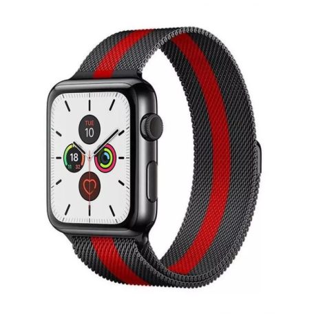 Miláno Red-Black velký kovový řemínek na hodinky Apple Watch 42/42/45/49 (magnetický)