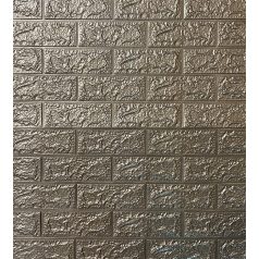   Cihlový 3D nástěnný panel Silver (70x77cm) - samolepící