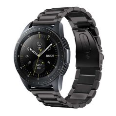   22 mm-vý premiový kovový řemínek na smart hodinky v černé barvě (Italy Design)