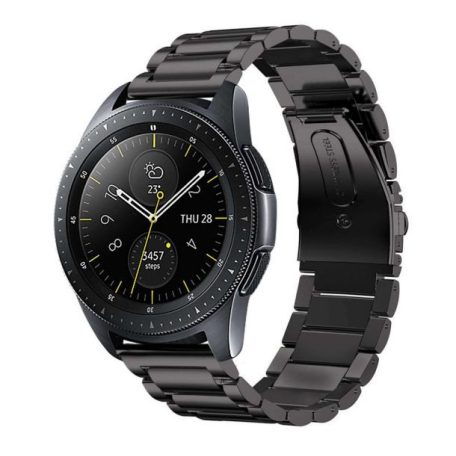 22 mm-vý premiový kovový řemínek na smart hodinky v černé barvě (Italy Design)