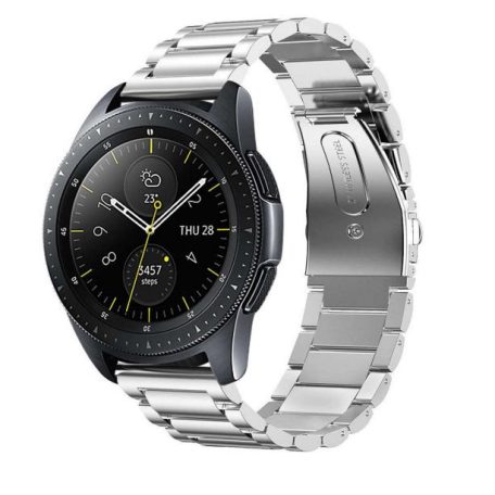 22 mm-vý premiový kovový řemínek na smart hodinky ve stříbrné barvě (Italy Design)