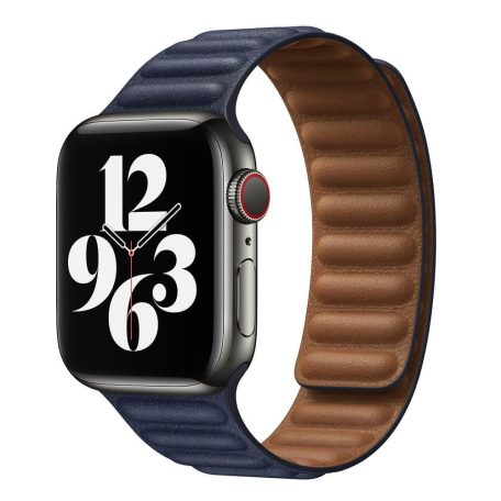 Prémiový magnetický kožený řemínek Indigo na hodinky Apple Watch 42/44/45/49
