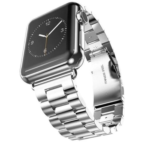 Steel Fit stříbrný velký řemínek z nerezavějící oceli na hodinky Apple Watch 38/40/41