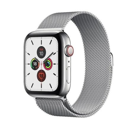 Milán stříbrný kovový řemínek na hodinky Apple Watch 38/40/41 (magnetický)