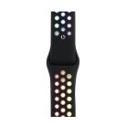 Sports Wear Black-Rainbow velký silikonový řemínek na hodinky Apple Watch 42/44/45/49