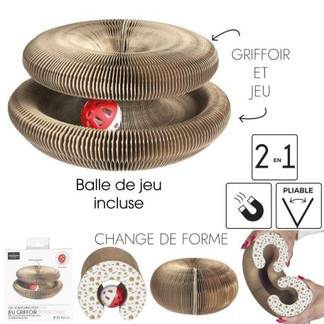 Škrábadlo pro kočky s míčem - interaktivní hračka pro kočky