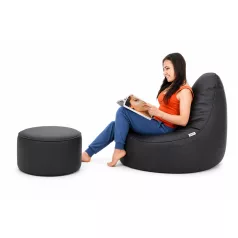 XL křeslo z textilní kůže + Dárek puff