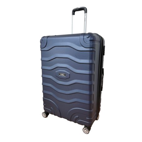 Pevný rolovací kufr National Traveler XL v modré barvě - 76x48x28 cm