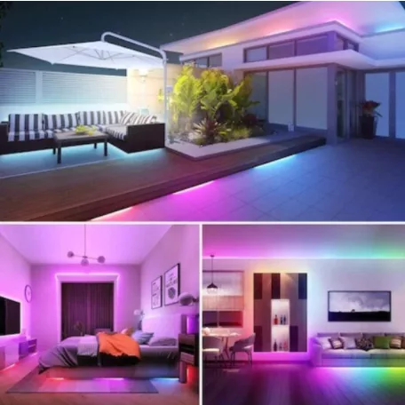 10 metrový RGB LED pás s dálkovým ovládáním a adaptérem