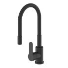 Černá páková kuchyňská baterie s flexibilním výtokovým ramenem