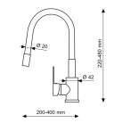 Černá páková kuchyňská baterie s flexibilním výtokovým ramenem