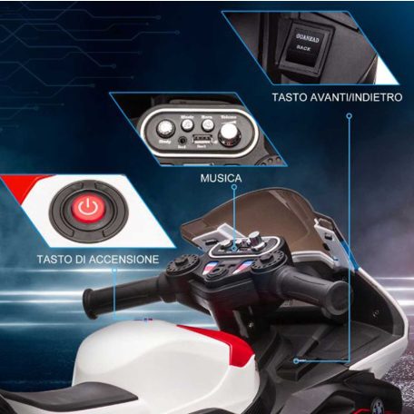 Dětská elektrická motorka - černo-červená - 380W