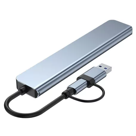 8-portový USB HUB - 3xUSB-A 2.0 1xUSB-A 3.0 1xUSB-C 3.1 1xSD 1xmicroSD 1xAudio