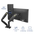 Nastavitelný dvojitý otočný stojan na stolní monitor (17"-27") pro úhlopříčky obrazovky od 43 cm do 68 cm