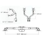 Nastavitelný dvojitý otočný stojan na stolní monitor (17"-27") pro úhlopříčky obrazovky od 43 cm do 68 cm