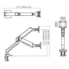   NB G50 výškově nastavitelný otočný stojan pro stolní monitor (27"-45") pro úhlopříčku obrazu od 71 cm do 118 cm - bílý