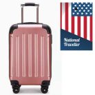 Kufr National Traveller s pevnými stěnami a kolečky - 55 x 22 x 35 cm - pro všechny letecké společnosti - v barvě rose gold