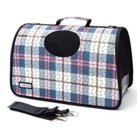 XL Taška na přepravu domácích zvířat s kostkovaným vzorem - 52 cm x 22 cm x 29 cm, - střední rozměr
