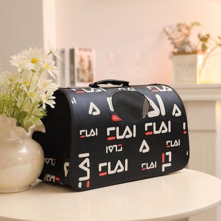 XL Taška na přepravu domácích zvířat černo-bílo-červená - 52 cm x 22 cm x 29 cm - střední velikost