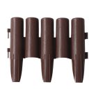 Sada 5-ti plastových zahradních obrubníků ve tvaru plotu v hnědé barvě