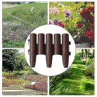 Sada 5-ti plastových zahradních obrubníků ve tvaru plotu v hnědé barvě