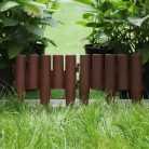 Sada 5-ti plastových zahradních obrubníků ve tvaru plotu v hnědé barvě