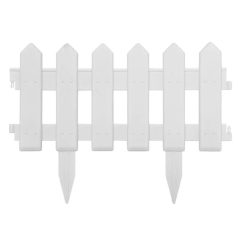   Sada 5-ti plastových zahradních obrubníků ve tvaru plastu v bílé barvě