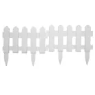 Sada 5-ti plastových zahradních obrubníků ve tvaru plastu v bílé barvě