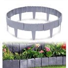 Sada 10-ti plastových zahradních obrubníků ve tvaru plotu se vzorem kamene