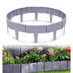   Sada 10-ti plastových zahradních obrubníků ve tvaru plotu se vzorem kamene