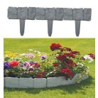 Sada 10-ti plastových zahradních obrubníků ve tvaru plotu se vzorem kamene