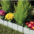 Sada 10-ti plastových zahradních obrubníků ve tvaru plotu se vzorem kamene