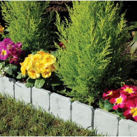 Sada 10-ti plastových zahradních obrubníků ve tvaru plotu se vzorem kamene