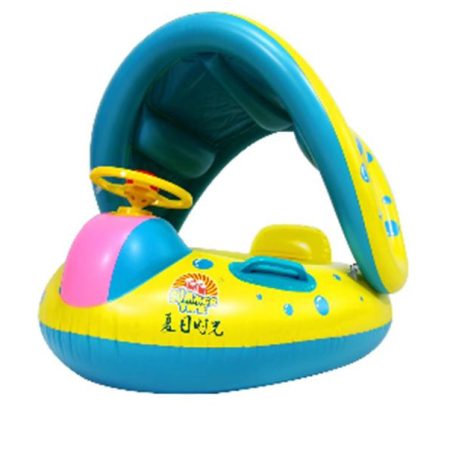 Nafukovací plavací kolo pro děti se sluneční clonou - summer sea vzor - 80 cm