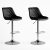 Stylová barová židle s nastavitelnou výškou (2 ks) - černé s chromovým stojanem