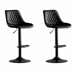   Stylová barová židle s nastavitelnou výškou (2ks) - černé