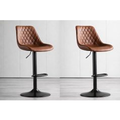   Stylová barová židle s nastavitelnou výškou (2ks) - hnědá