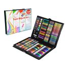 Sada na kreslení a malování pro děti Back to School v praktickém držáku - 168-dílná - modrý