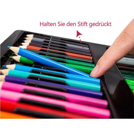 Sada na kreslení a malování pro děti Back to School v praktickém držáku - 168-dílná - modrý