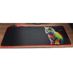   Velká podložka pod myš s LED podsvícením 80 x 30 cm - s barevným kočičím vzorem