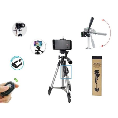 Nastavitelný stativ 4 v 1 s dálkovým ovládáním pro telefony, tablety, fotoaparáty a webové kamery